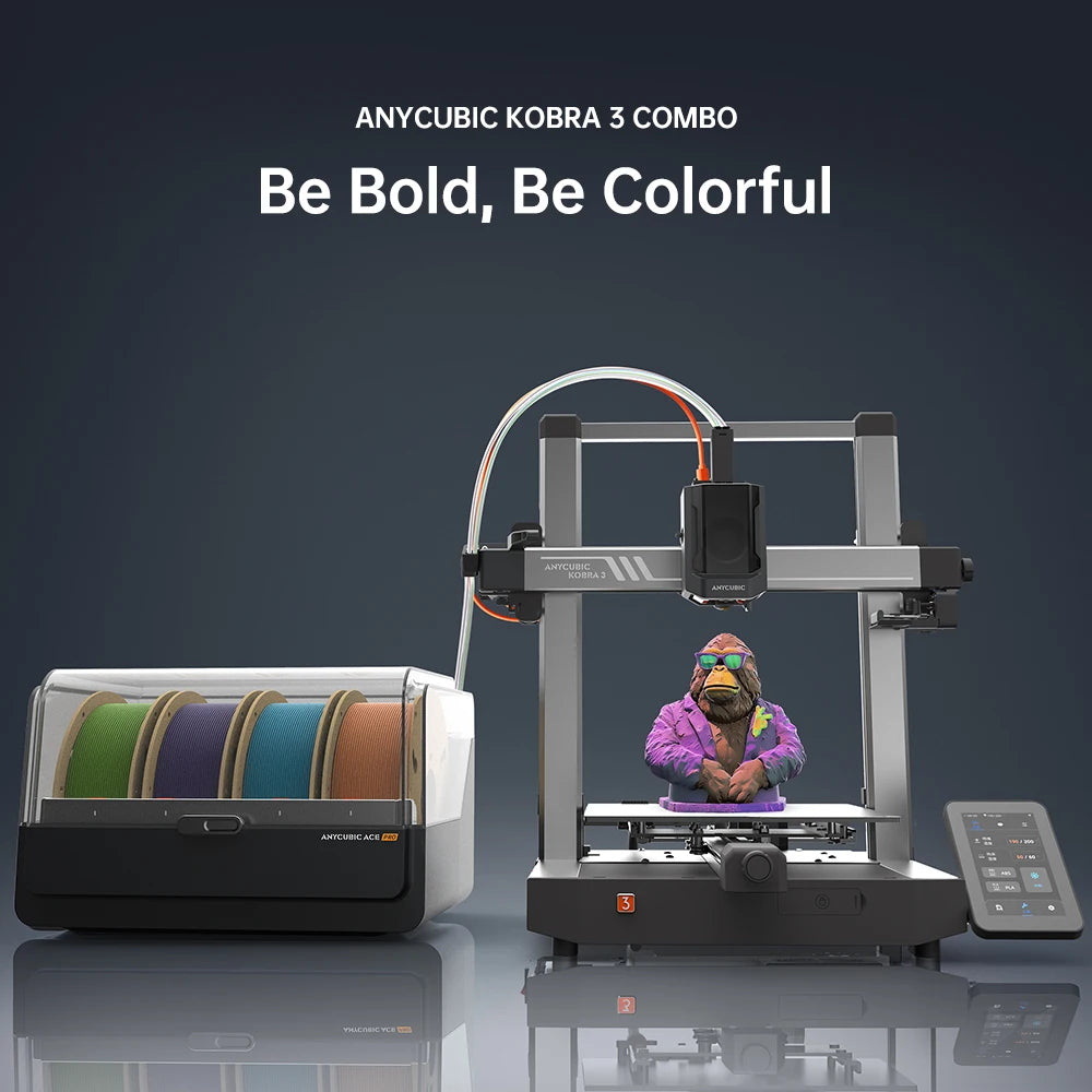 Anycubic Kobra 3 Combo – 3D-Drucker mit AMS Lite, Auto-Leveling, KI-Unterstützung | Simtiq
