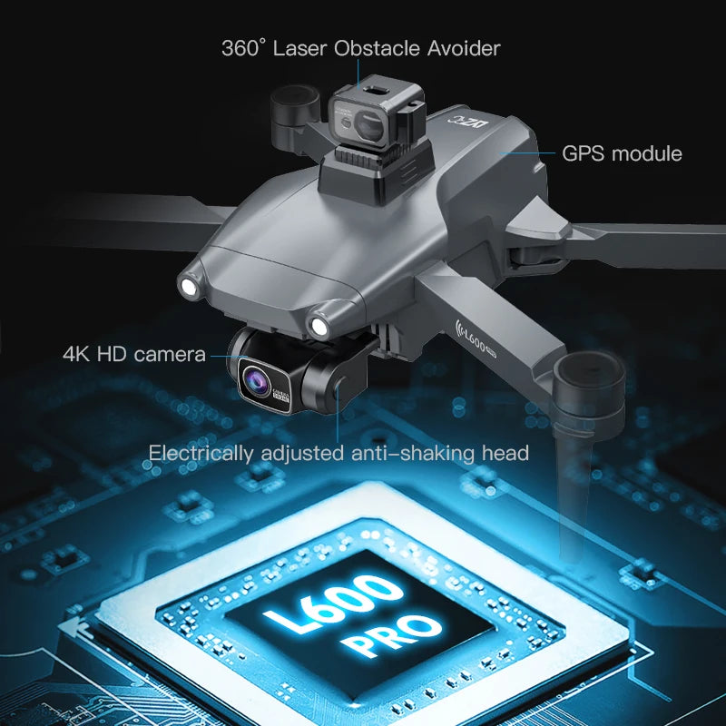 LYZRC | L600 PRO GPS Drone Professional 4K HD Dual Camera 360°