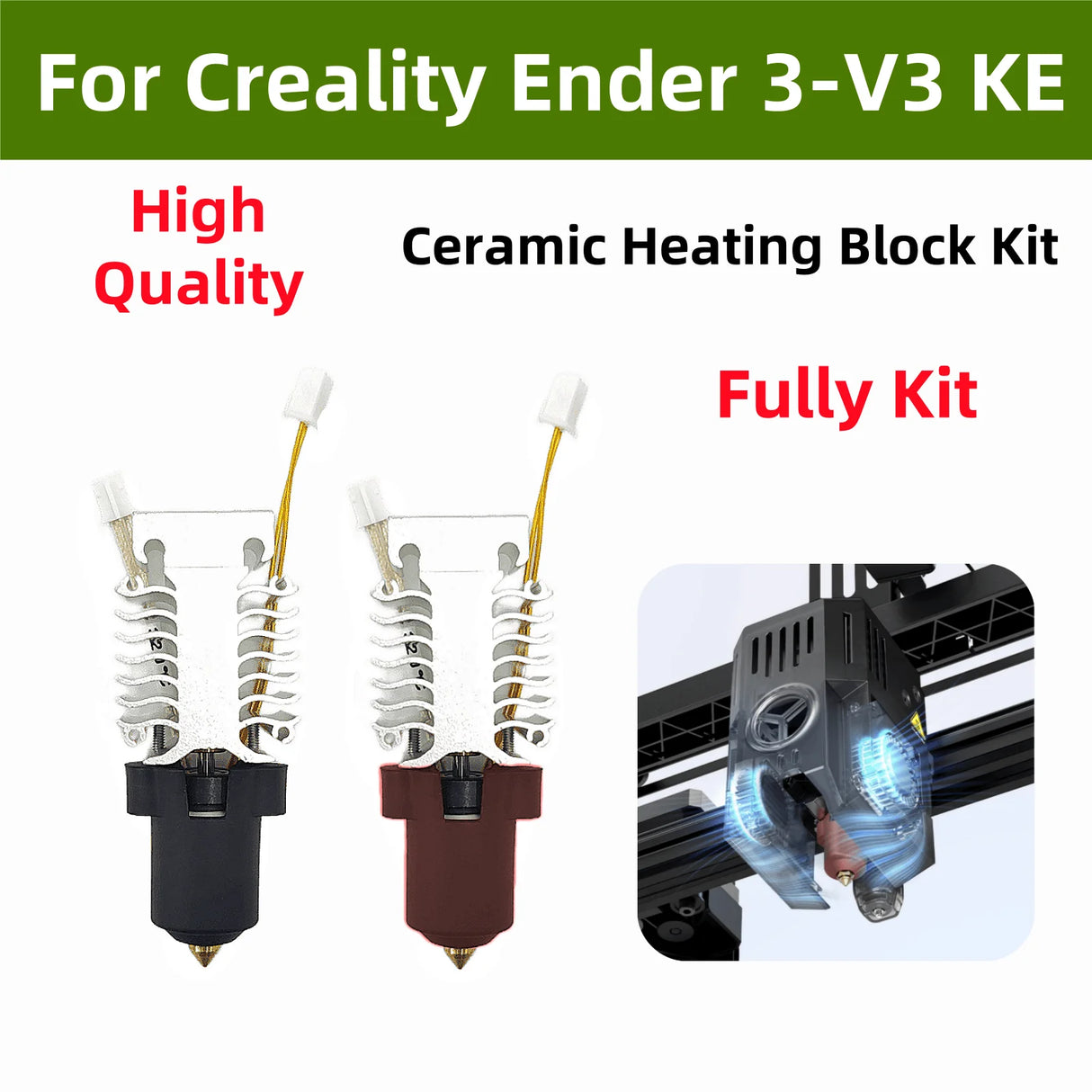 Creality | Keramik-Extruderblock-Kit für Ender 3 V3 KE 3D-Drucker – 300 °C Hochtemperatur