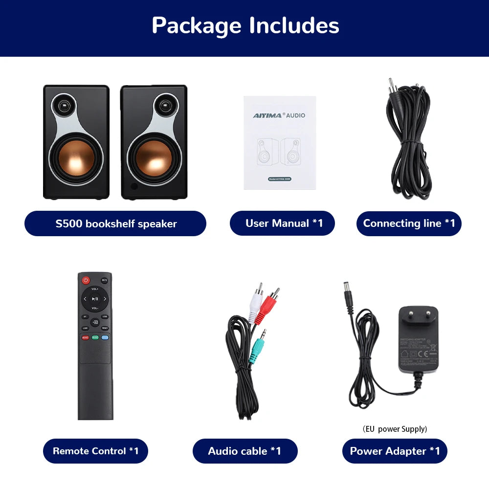 AIYIMA | S500 Classic Bluetooth-Lautsprecher – Kabellos, 120 W Hi-Fi
